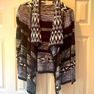 Printed shawl neck cardigan